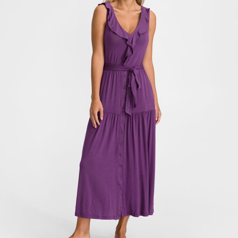 GAP Sleeveless Ruffle Maxi Dress